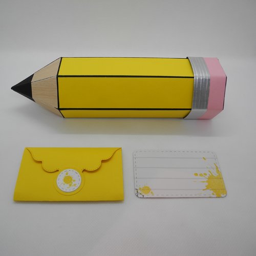 Boîte cadeau crayon à papier - jaune
