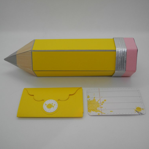 Boîte cadeau crayon à papier - jaune