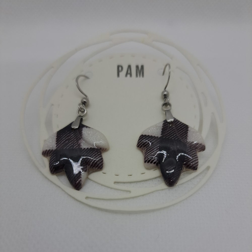 Boucles d'oreilles à carreaux