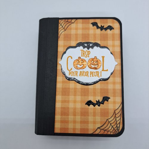 Boîte cadeau livre d'halloween - noir et orange -