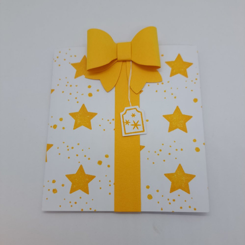 Carte paquet cadeau pour offrir une carte cadeau - jaune