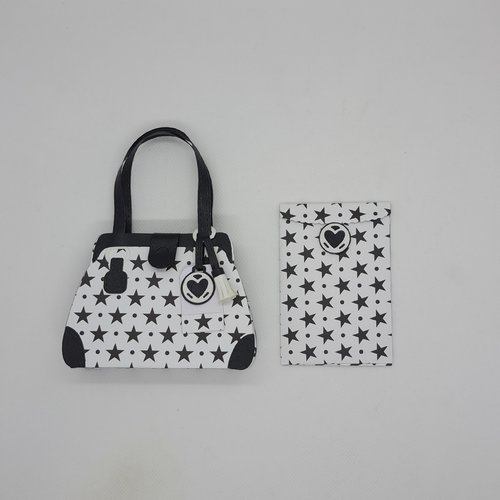 Boîte/sac étoilé noir et blanc - pour carte cadeau