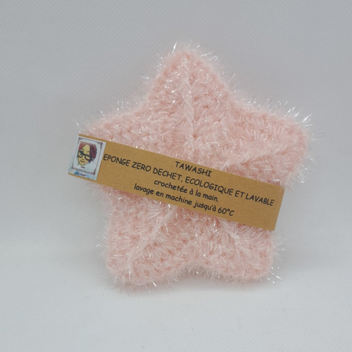 Eponge durable et multi-usage - étoile - rose clair
