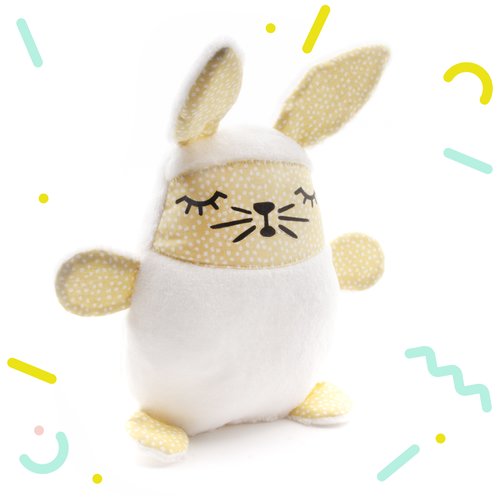 Doudou Bebe Peluche Lapin Jaune Avec Des Pois Un Cadeau Naissance Cadeau Original Bebe Pour Une Baby Shower Noel 15x7x19 Cm Un Grand Marche