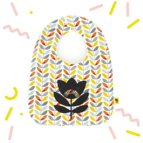 Bavoir Bebe Avec Une Fleur Sur Tissu Feuillage Retro Doublure Nid D Abeille Un Cadeau Original Pour Bebe Taille 0 24 Mois Un Grand Marche