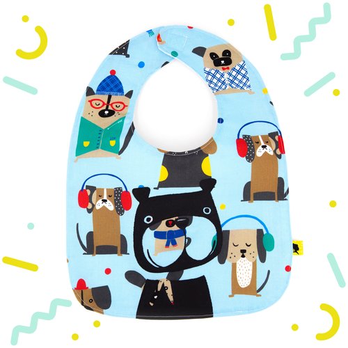 Bavoir Bebe Original Bleu Avec Des Chiens Emmitoufles Pour Garcon Un Cadeau Unique Pour Une Naissance Fait Main En France 0 24 Mois Un Grand Marche