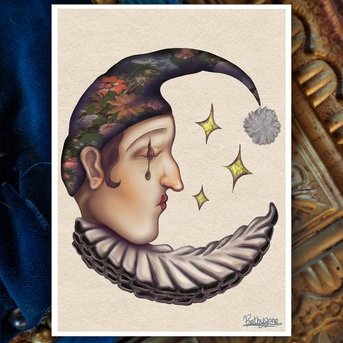 Pierrot étoilé ~ carte / print