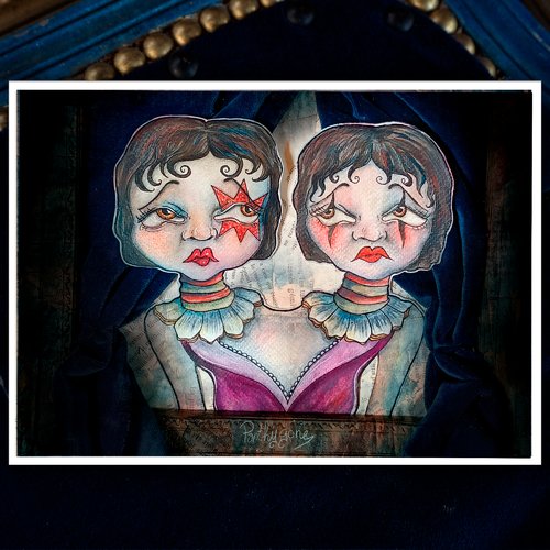 Les sœurs siamoises ~ carte / print