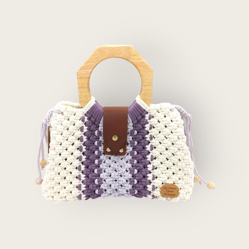 Sac en macramé bohème chic - eclat violet