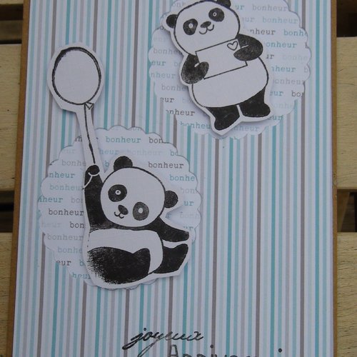 Carte Anniversaire Bebe Ou Enfant Theme Panda Un Grand Marche