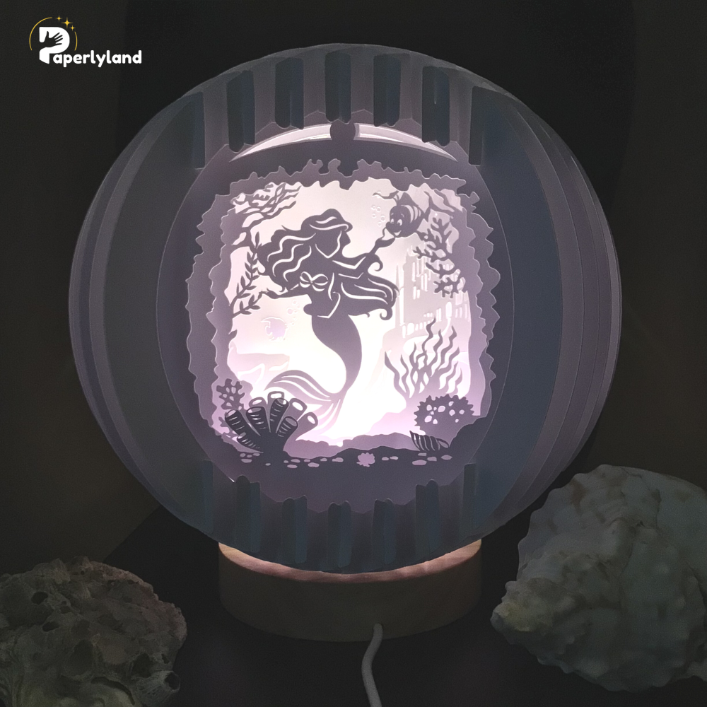 lampe lumineuse 3 d personnalisée à led Ariel petite sirène