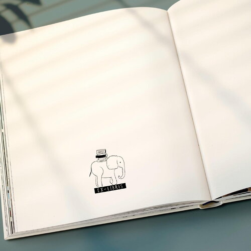 Ex-libris éléphant - édition limitée | tampon personnalisé bibliophile | artisanat alsacien