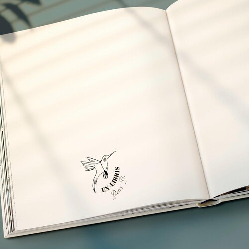 Ex-libris colibri - édition limitée | tampon personnalisé bibliophile | artisanat alsacien