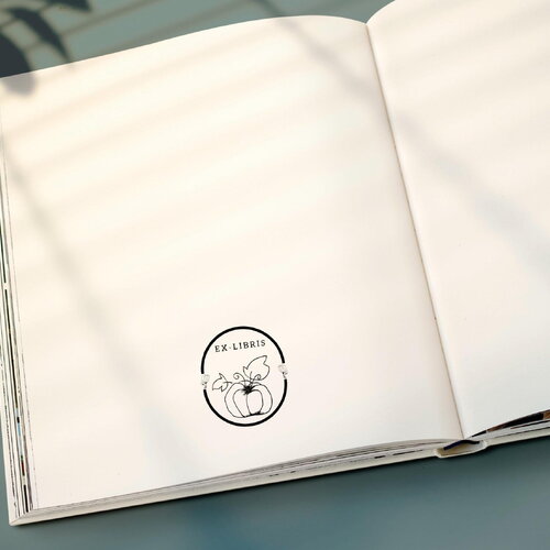 Ex-libris citrouille - édition limitée | tampon personnalisé bibliophile | création artisanale alsacienne