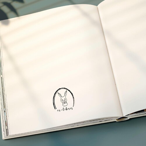 Ex-libris lapin - édition limitée | tampon personnalisé bibliophile | artisanat alsacien