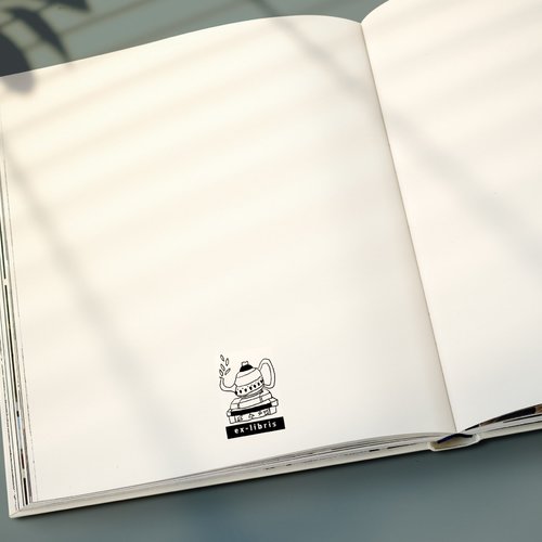 Ex-libris théière - édition limitée | tampon personnalisé bibliophile | artisanat alsacien