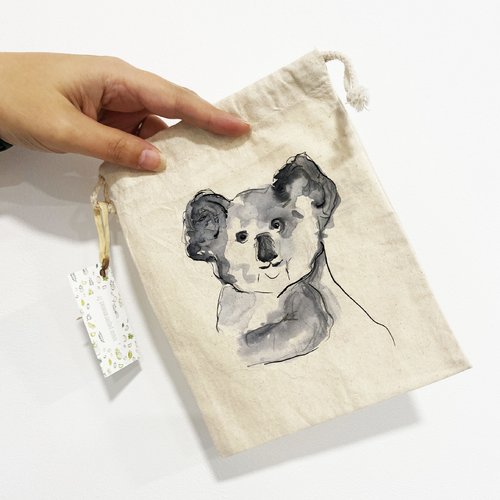 Pochon "koala" 20x15cm coton bio 155g/m² | illustration