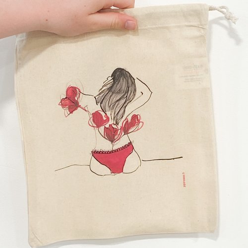 Pochon "culotte" 30x25cm coton bio 155g/m² | illustration