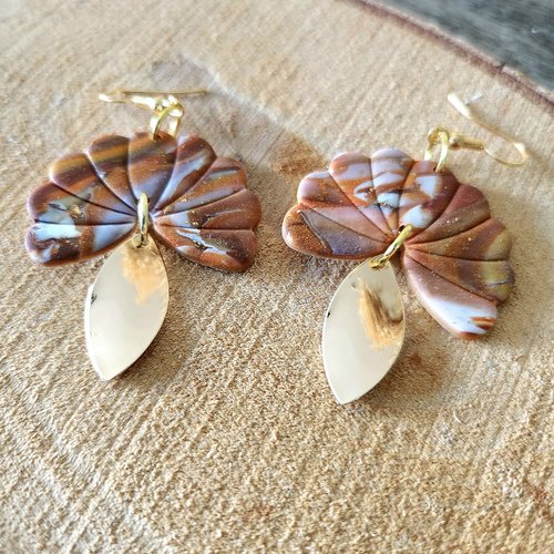 Boucles d'oreilles 'éventail'