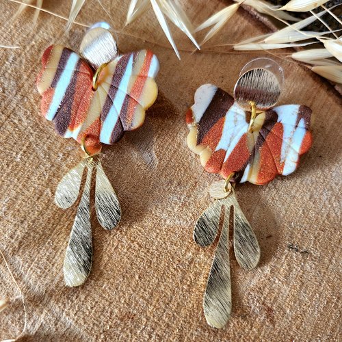 Boucles d'oreilles "éventail trio"
