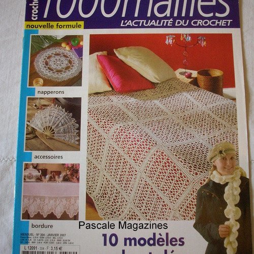 Magazine de crochet 1000mailles n°304 janvier 2007     -  livraison offerte  -