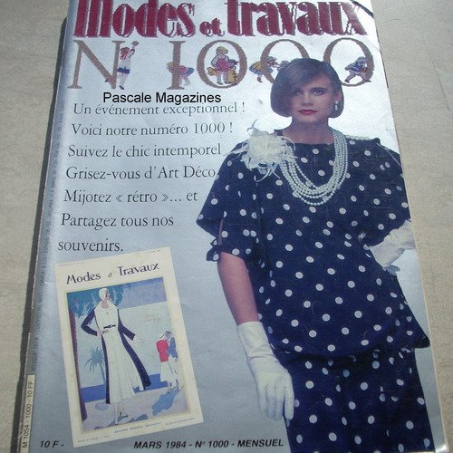 Magazine modes & travaux n°1000 mars 1984     -  livraison offerte  -