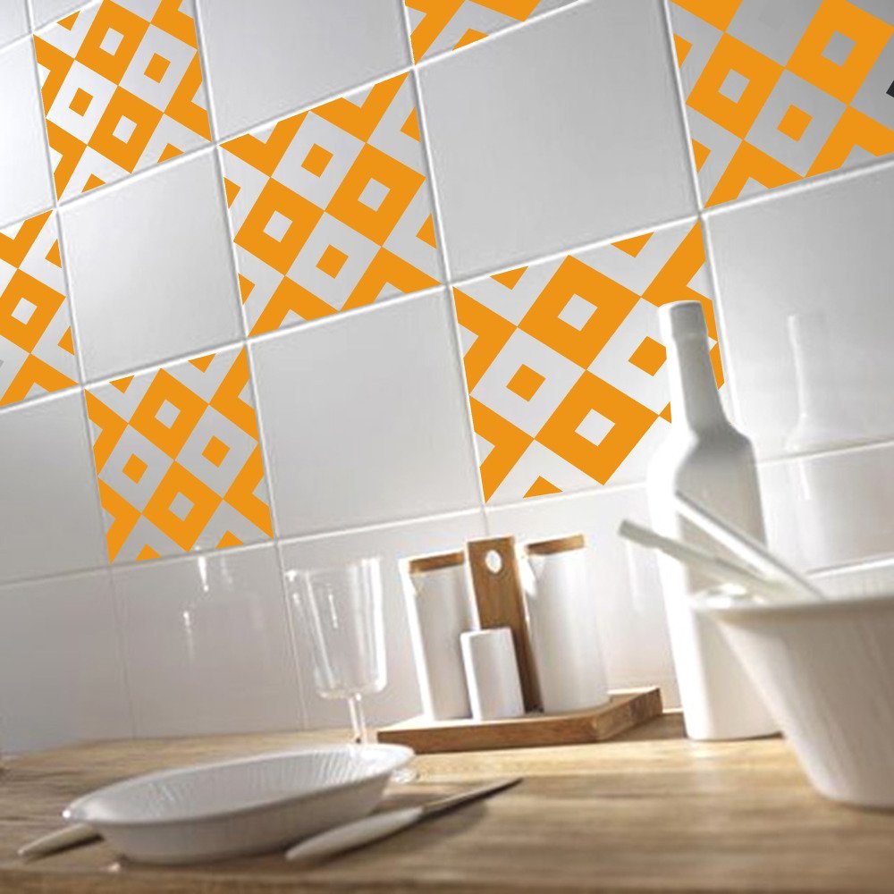 Adhesif Colore Credence Carrelage Type Carreaux De Ciment