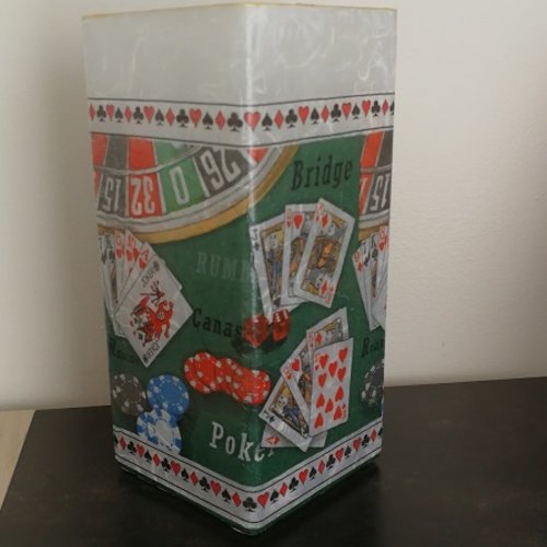1 lampe en verre poker 