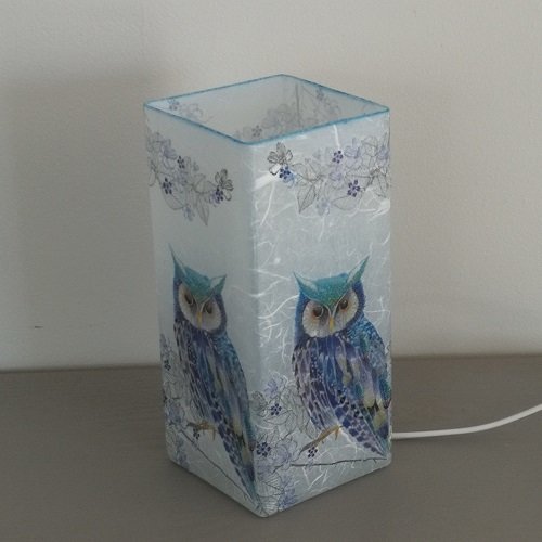 1 lampe en verre hiboux - chouette