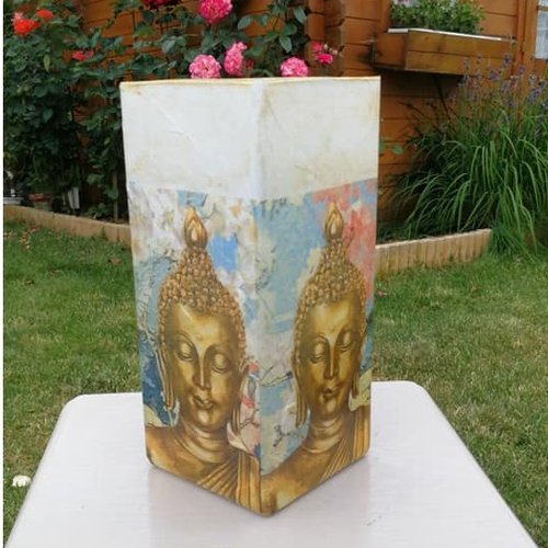 1 lampe en verre bouddha