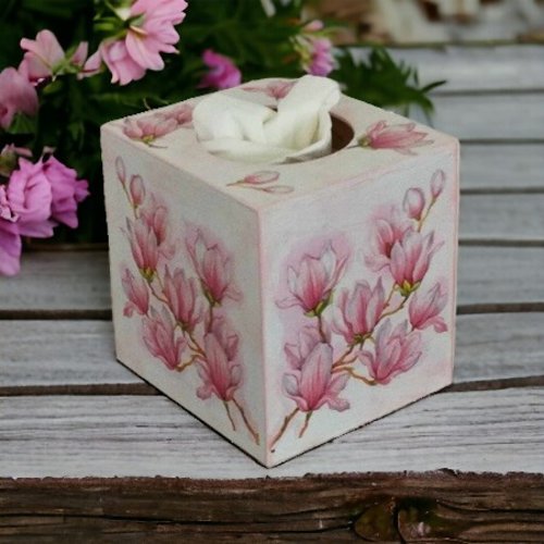 1 boite a mouchoirs magnolia - fleurs