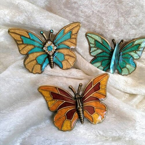 Décoration papillon, pour créations diverses, papillons multicolores, métal et resine, papillons créations uniques