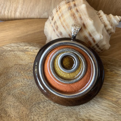 Bijoux éthique fait main gros pendentif
