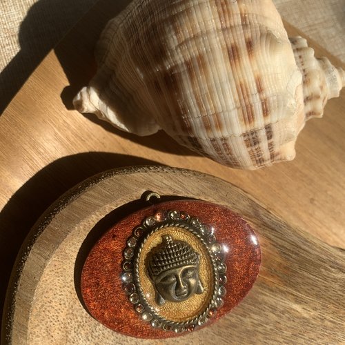 Pendentif bouddha bronze terre nacrée