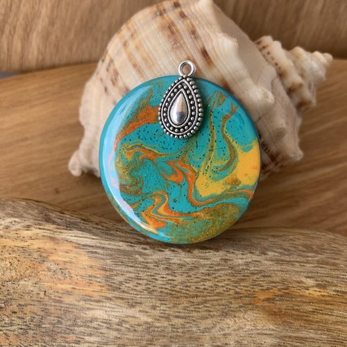 Bijoux pendentif turquoise multicolore