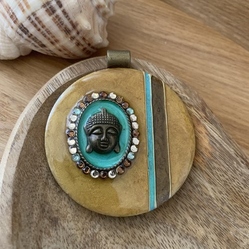 Gros pendentif bouddha bronze