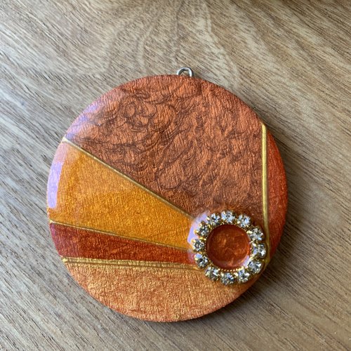 Bijoux pendentif camaïeu orange pour création