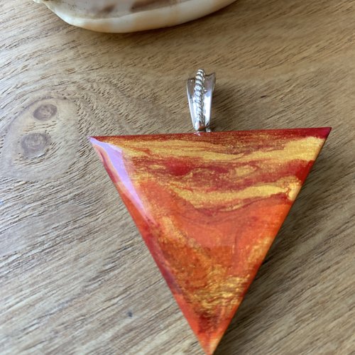 Pendentif camaïeu orange scintillant
