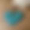 Pendentif cœur vert turquoise nacré