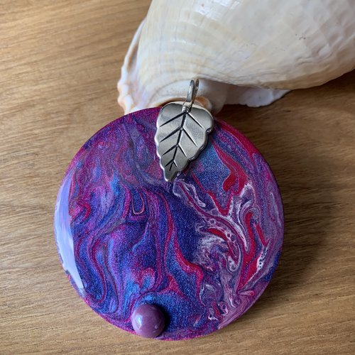 Pendentif camaïeu violet 50 mm