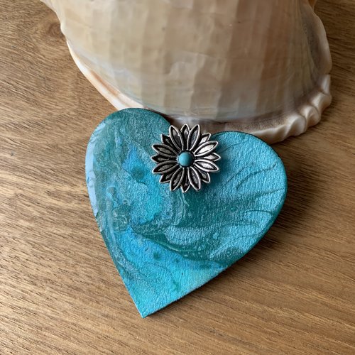 Gros cabochon cœur pour création bijoux