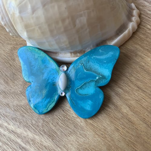 Support papillon bois céramique pour création bijoux