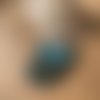 Pendentif anthracite turquoise en métal et bois résine