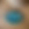 Gros pendentif turquoise argenté camaïeu turquoise