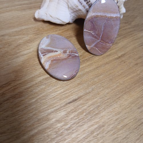 Duo de pendentifs camaïeu marron