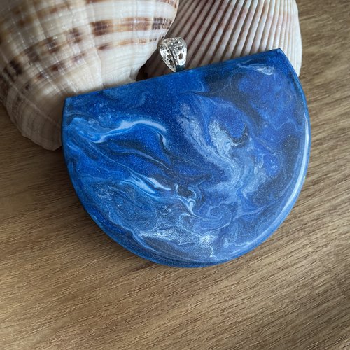 Gros pendentif camaïeu bleu