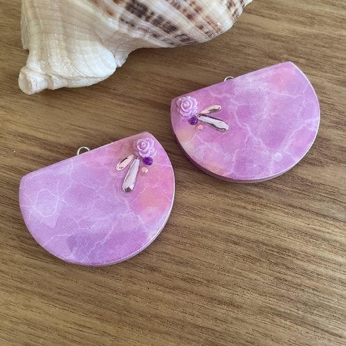 Créations pendentifs camaïeu rose