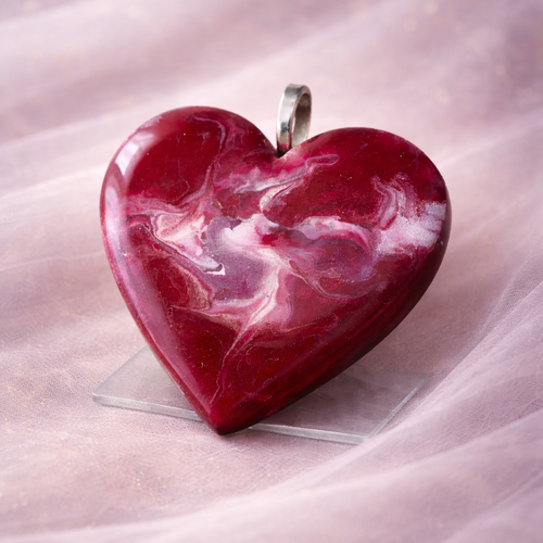 Création cœur lumière prune fait main