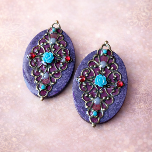 Duo pendentifs uniques jardin bohème