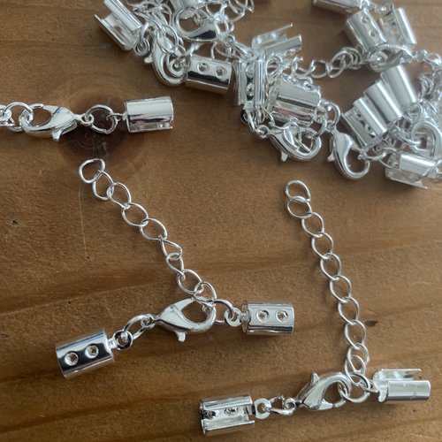 Fermoir avec embout et chaînette d’extension 3 pieces